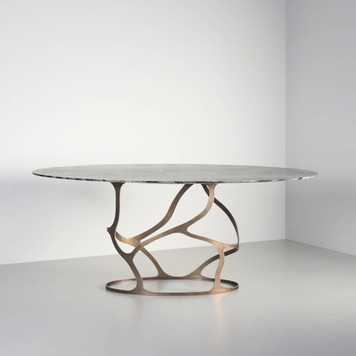 Finished in "Rose Pewter" with Silver Wave marble top