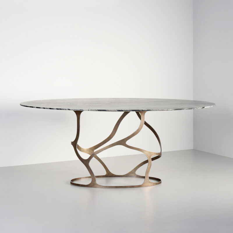 oval marble dining table