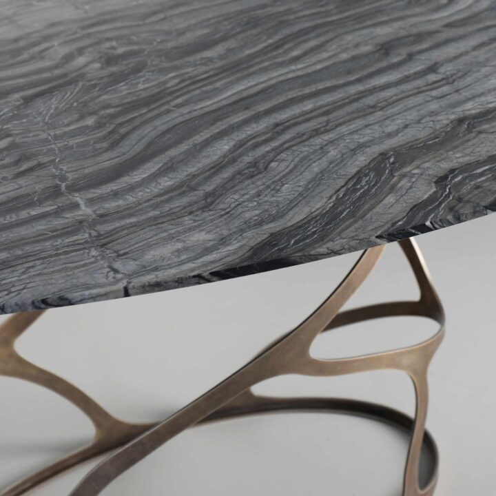 Finished in "Rose Pewter" with Silver Wave marble top