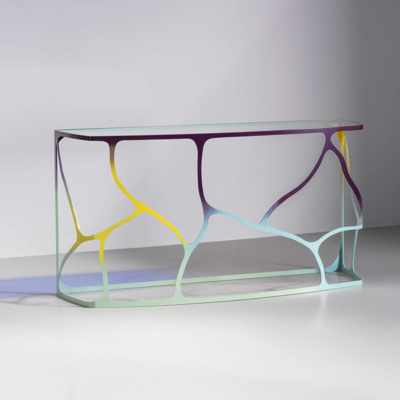 Colourful console table