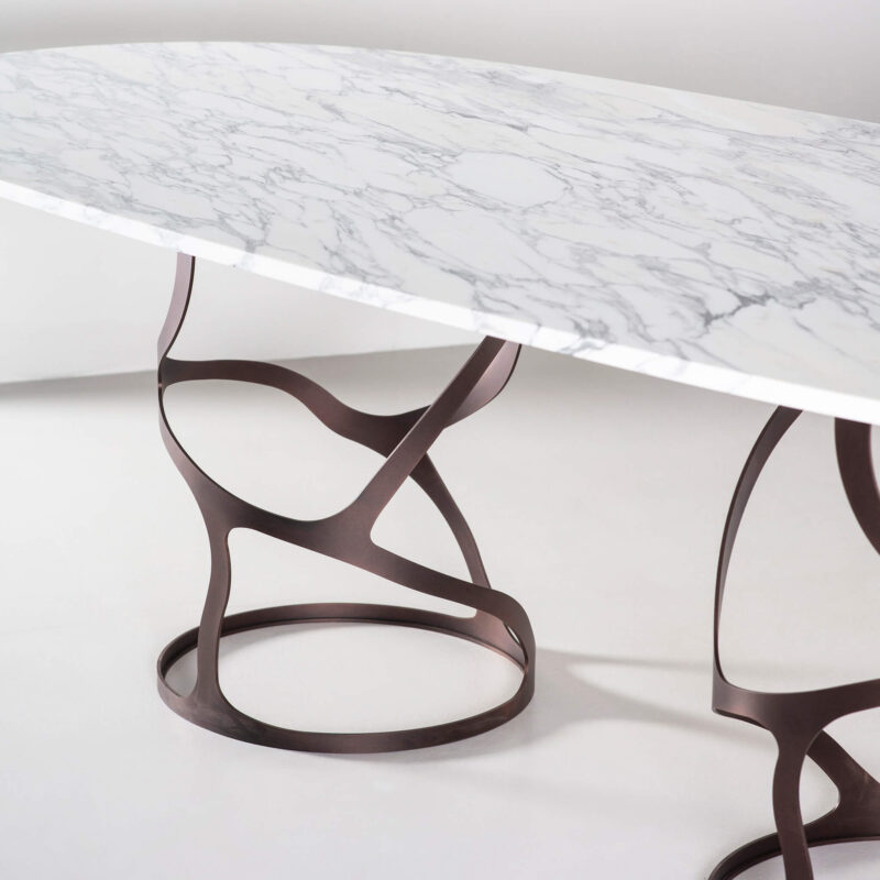 Papillon double base dining table by Tom Faulkner