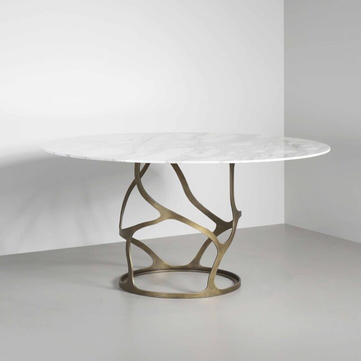 Finished in "Florentine Gold" with Calacatta Oro marble top