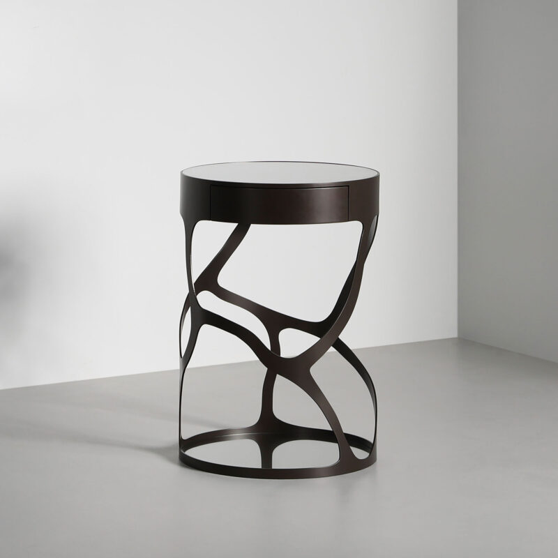 Modern round bedside table