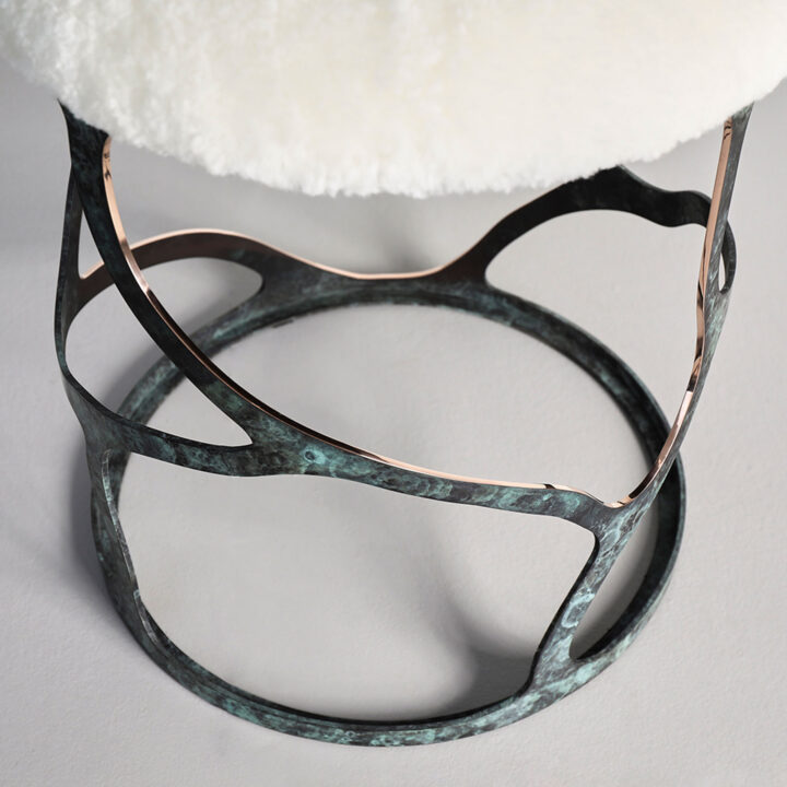 Finished in "Bottle Green" Bronze patina with polished edges