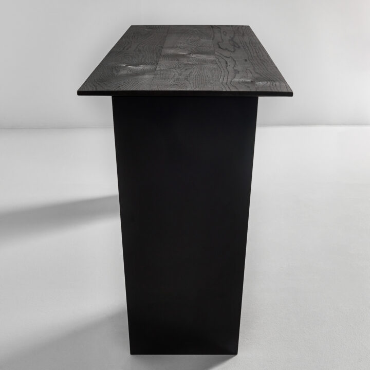 Finished in "Charcoal" and "Florentine Gold" with a "Ebonised Oak" top