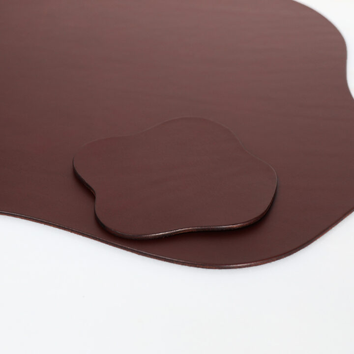 Luxury leather placemat and coaster