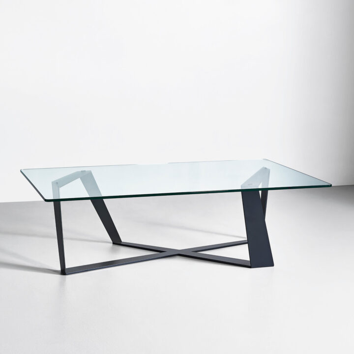 Ribbon coffee table finishes in "Charcoal"