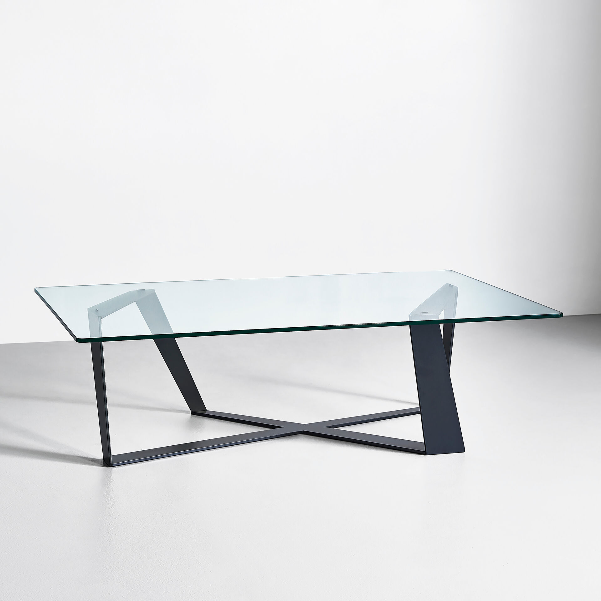 Ribbon coffee table finishes in "Charcoal"