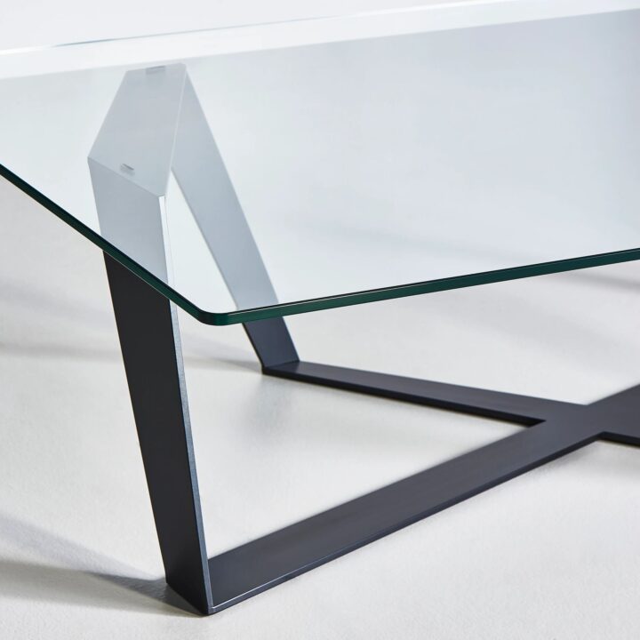 Ribbon coffee table, finished in "Charcoal"