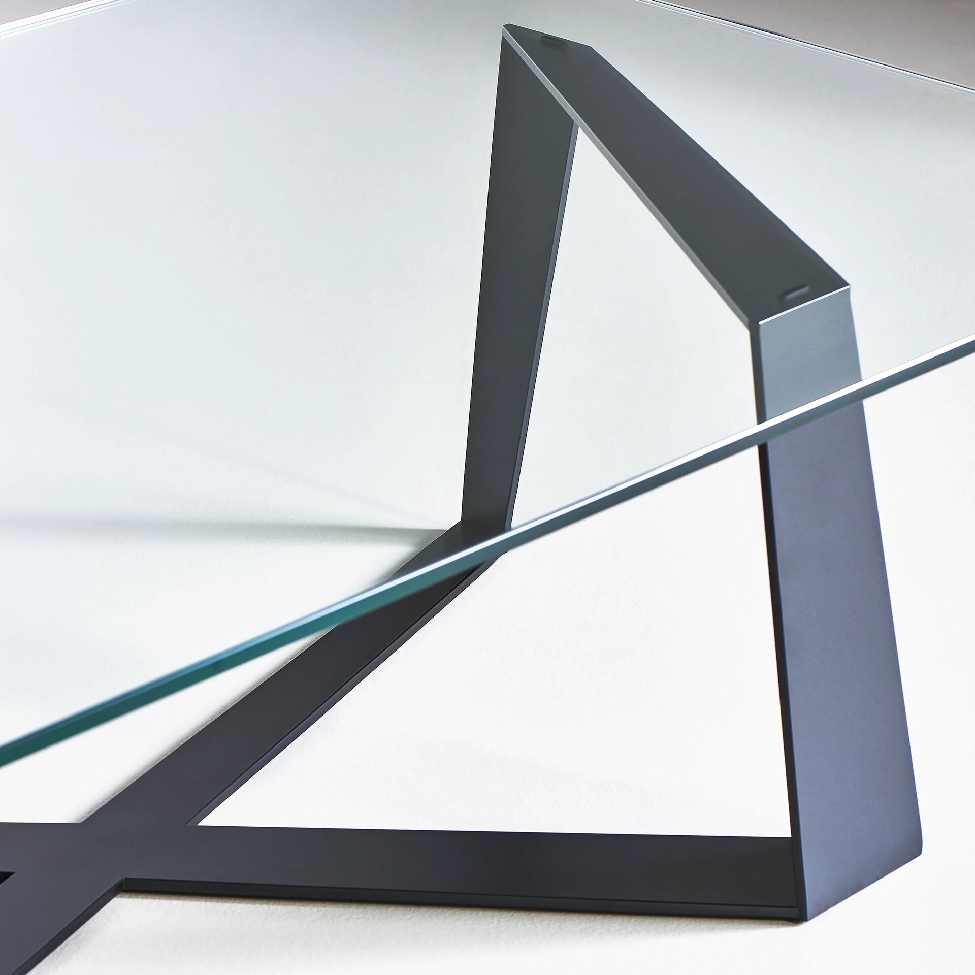 Ribbon coffee table, finished in "Charcoal"
