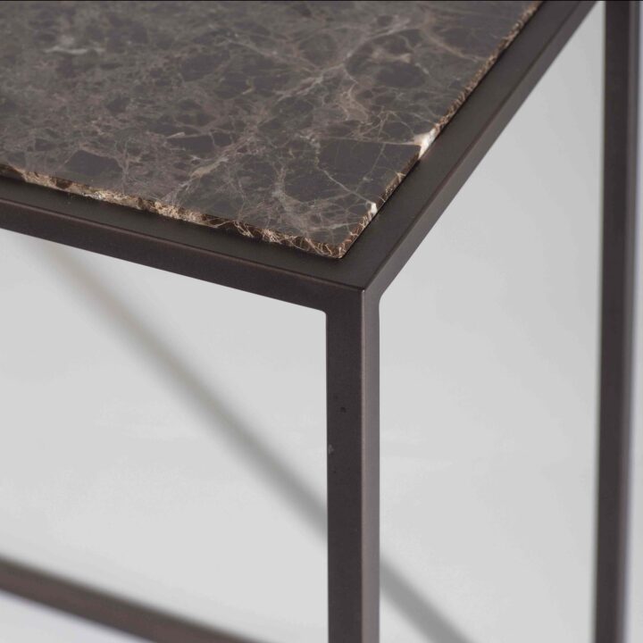 Bronze finish with Maron marble top