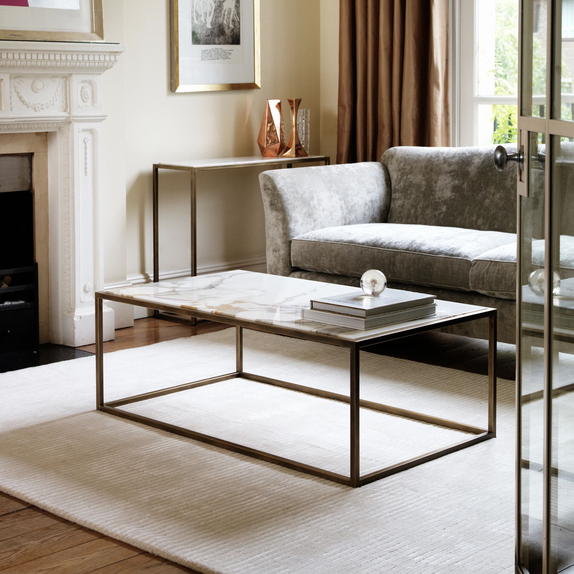 In Florentine Gold with Calacatta Oro marble