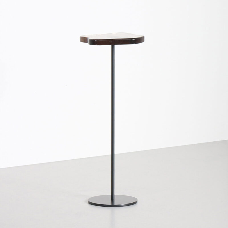 Tall coloured glass side table