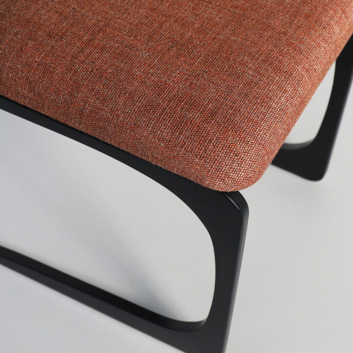 Sculptural metal dining chair