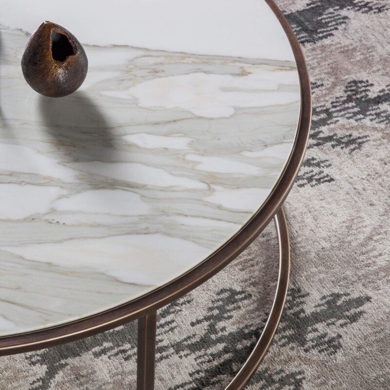 Siena marble coffee table by Tom Faulkner