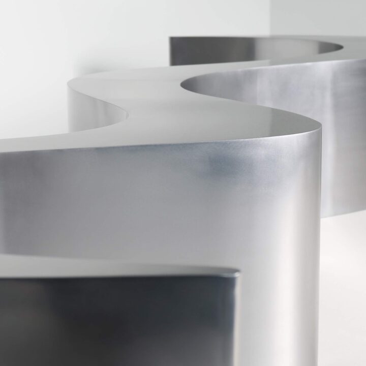 modern metal bench